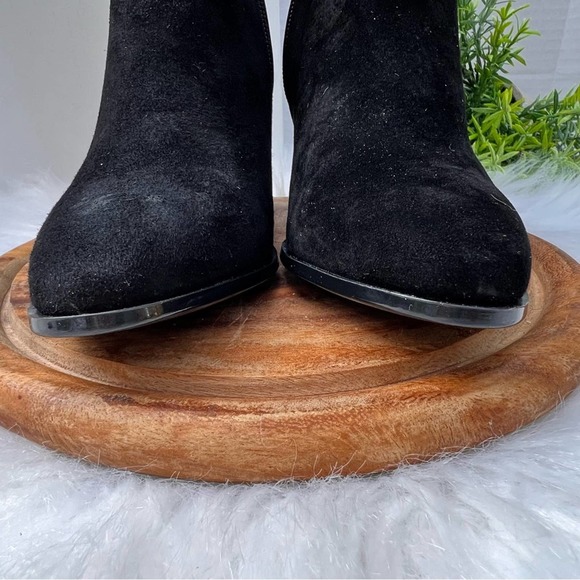 NIB Calvin Klein Womens Freeda Tall Suede Neoprene stretch Boots, BLACK … - Picture 15 of 16